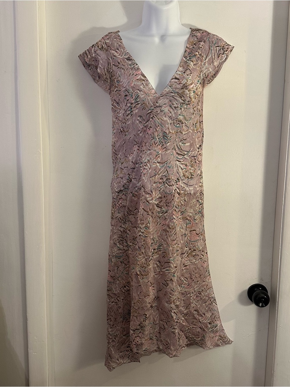 DKNY | SILK V-Neck Midi DRESS